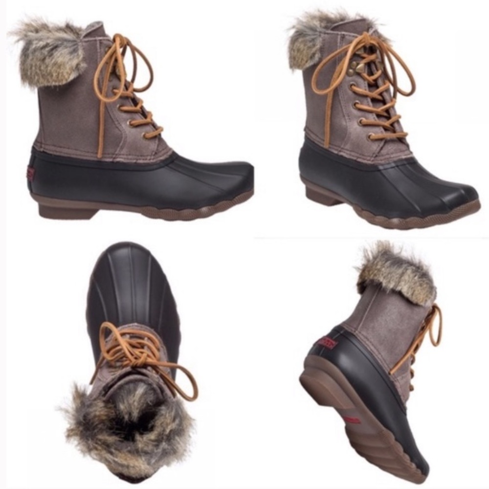 SPERRYS FUR TRIMMED DUCK BOOTS